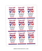 4th July Baby Shower Favor Tags